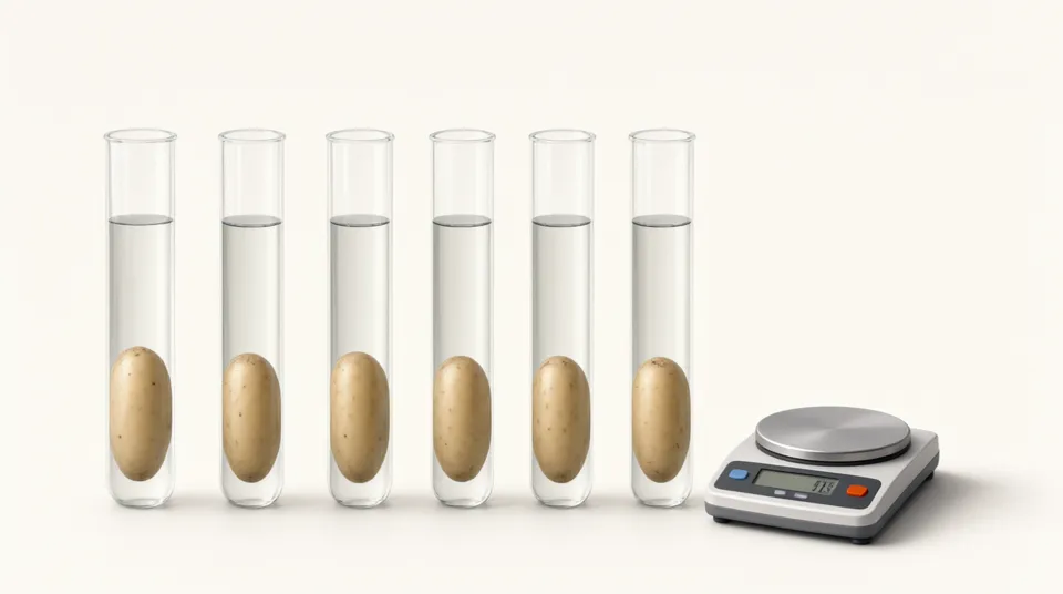 Illustration for Osmosis in Potato Cylinders