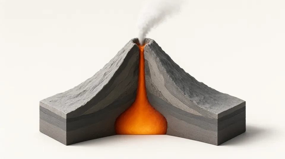 Illustration for Volcano Formation